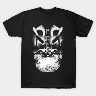 Abstract Cat in Viking Style - White T-Shirt